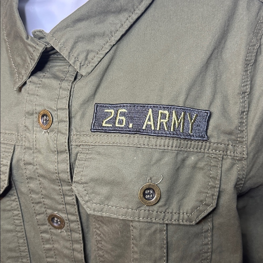 Ashley By 26‎ International Size Large Olive Green Army Utility Jacket - Picture 5 of 10